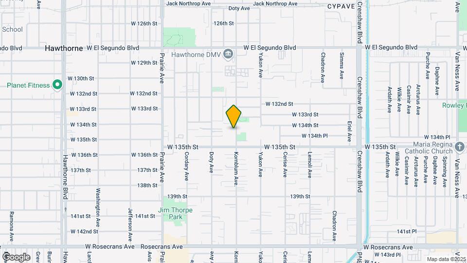 13425 Kornblum Ave Mapa y Detalles de la Ubicación
