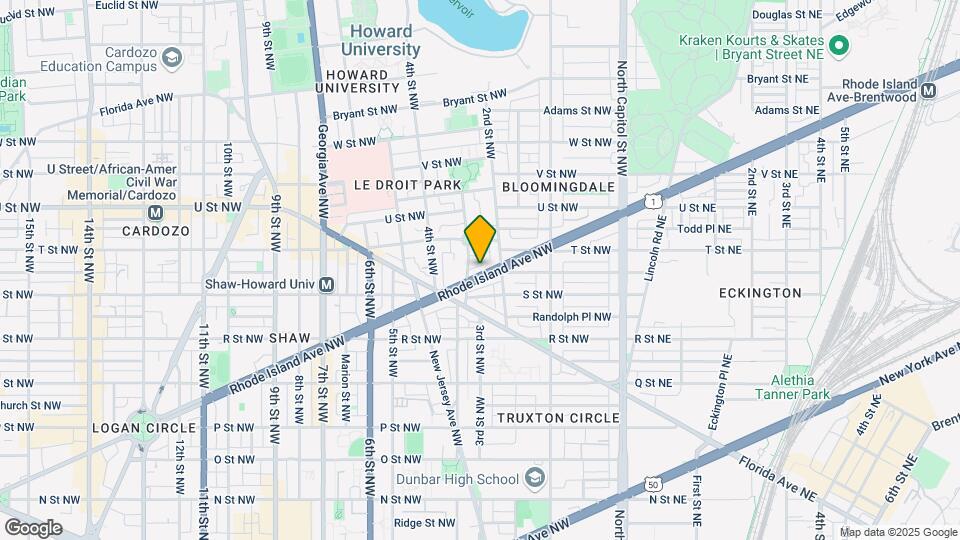 225 Rhode Island Avenue Northwest, Unit B Mapa y Detalles de la Ubicación