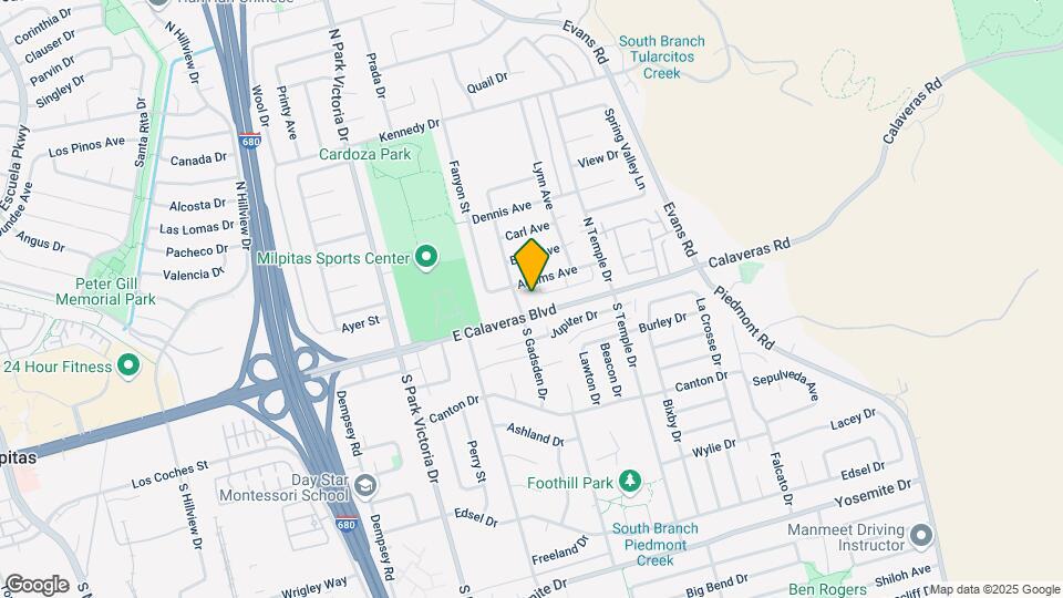 1529 E Calaveras Blvd Mapa y Detalles de la Ubicación