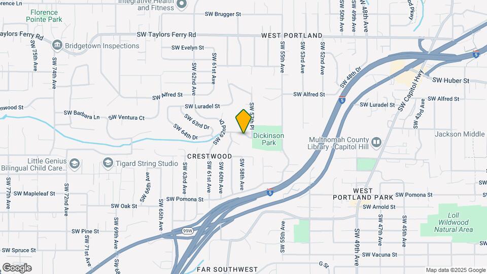 5816 SW Huddleson St Mapa y Detalles de la Ubicación