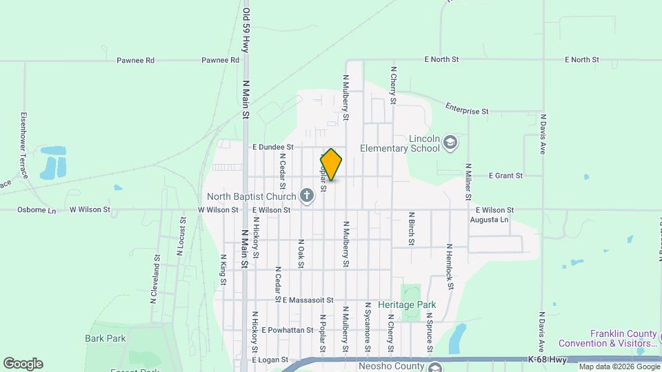 1027 N Poplar St Map and Location Details