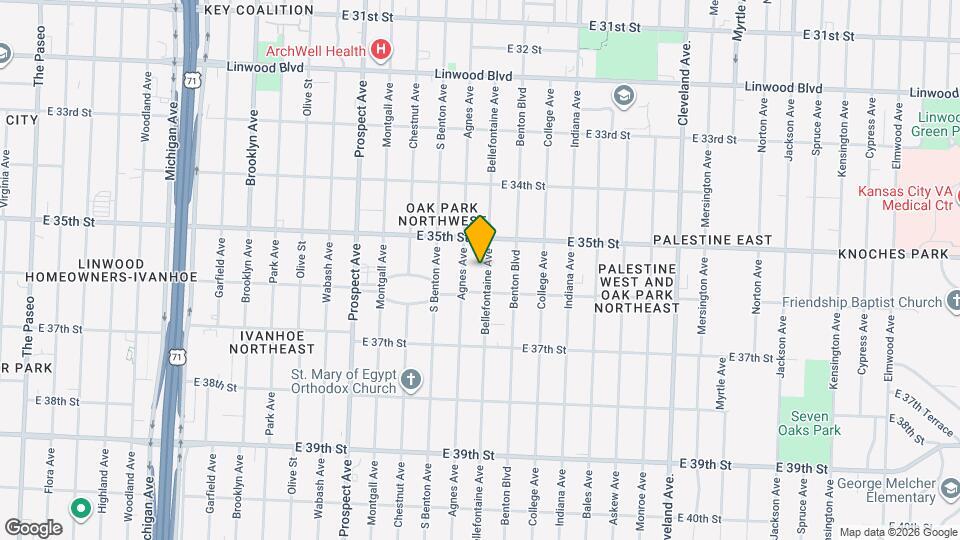 3524 Bellefontaine Ave Map and Location Details