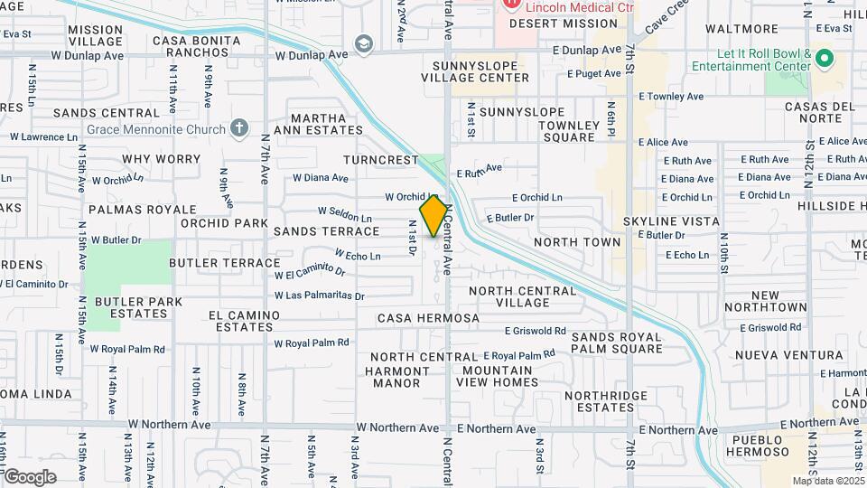 8434 N Central Ave Map and Location Details