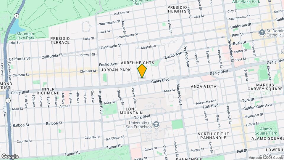 3126-3128 Geary Blvd Mapa y Detalles de la Ubicación