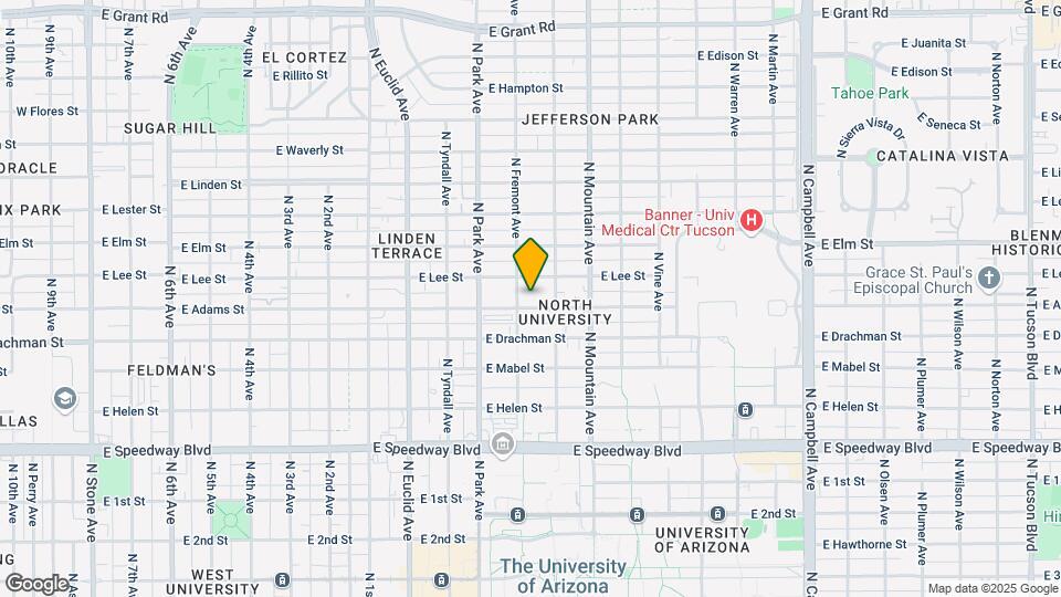 1115 E Adams St Mapa y Detalles de la Ubicación