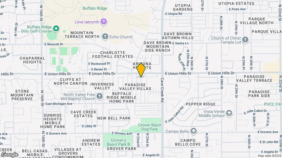2311 E Union Hills Dr, Unit 1 Map and Location Details