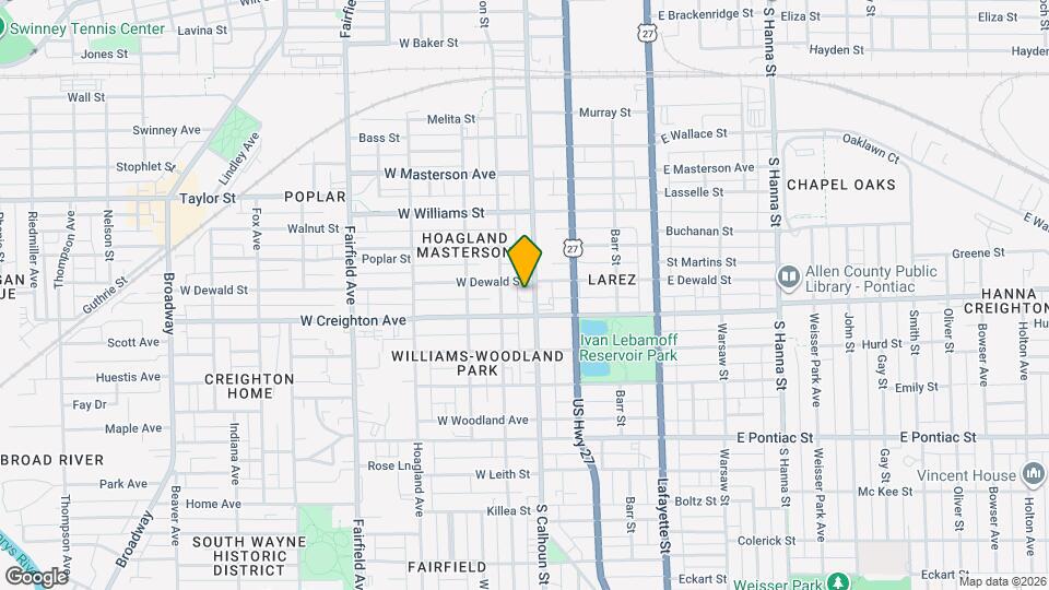 2212 S Calhoun St Mapa y Detalles de la Ubicación