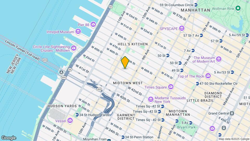 431 W 44th St Map and Location Details