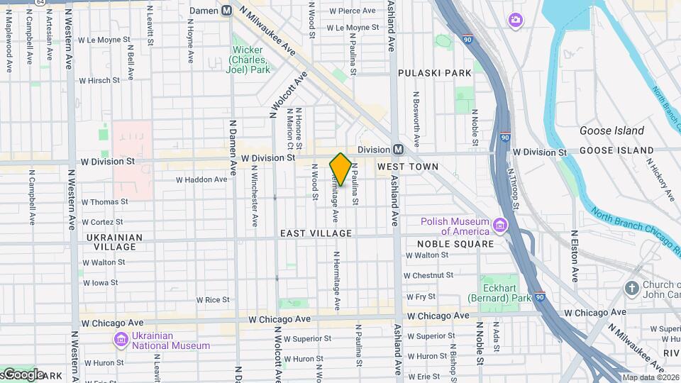 1071 N Hermitage Ave, Unit #3 Map and Location Details