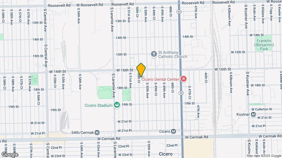 1621 S 50th Ct, Unit 2nd FL. FRONT Map and Location Details
