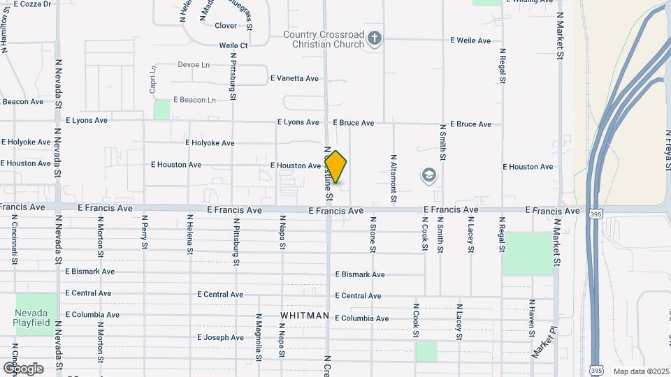 6336 N Crestline St Map and Location Details