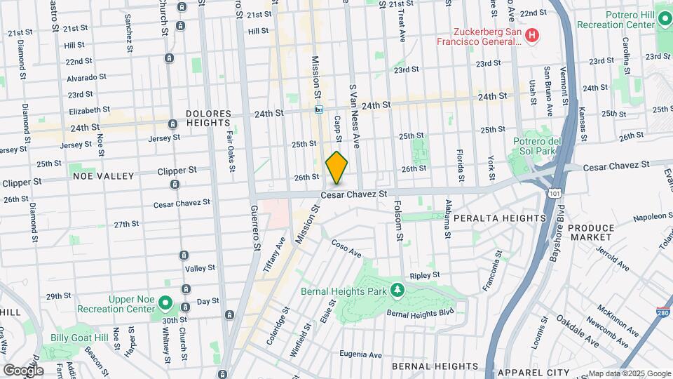 1153 Capp St, Unit A Map and Location Details
