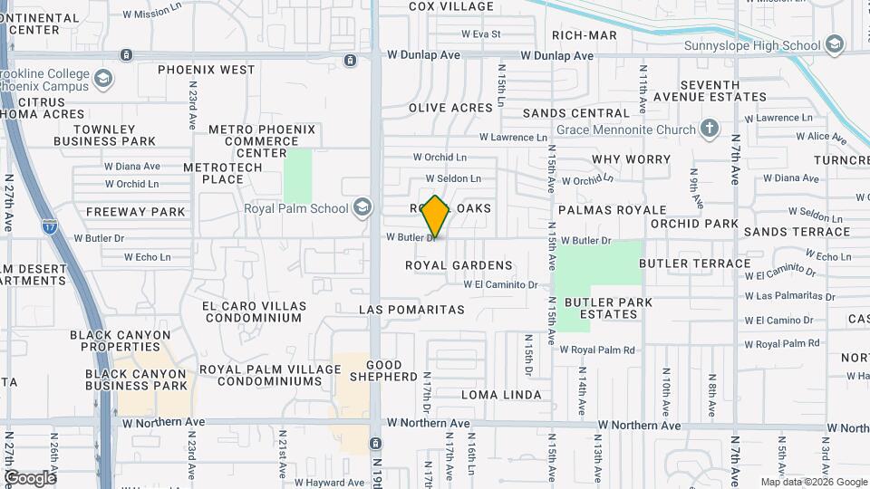 1743 W Butler Dr Map and Location Details