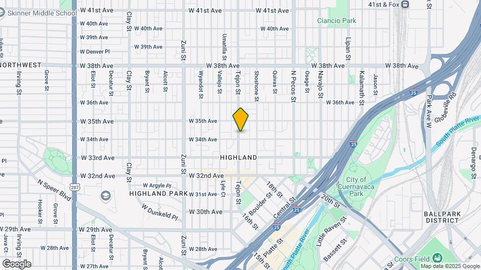 3400-3408 Tejon St Mapa y Detalles de la Ubicación