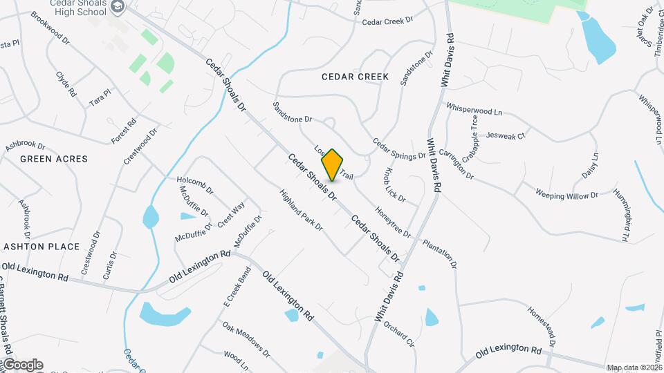 1705 Cedar Shoals Dr Map and Location Details