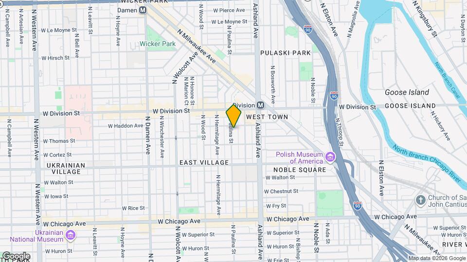 1079 N Paulina St Map and Location Details