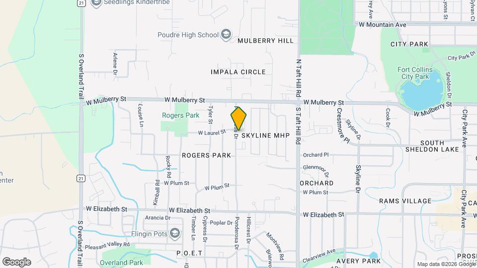 704 Ponderosa Dr Map and Location Details