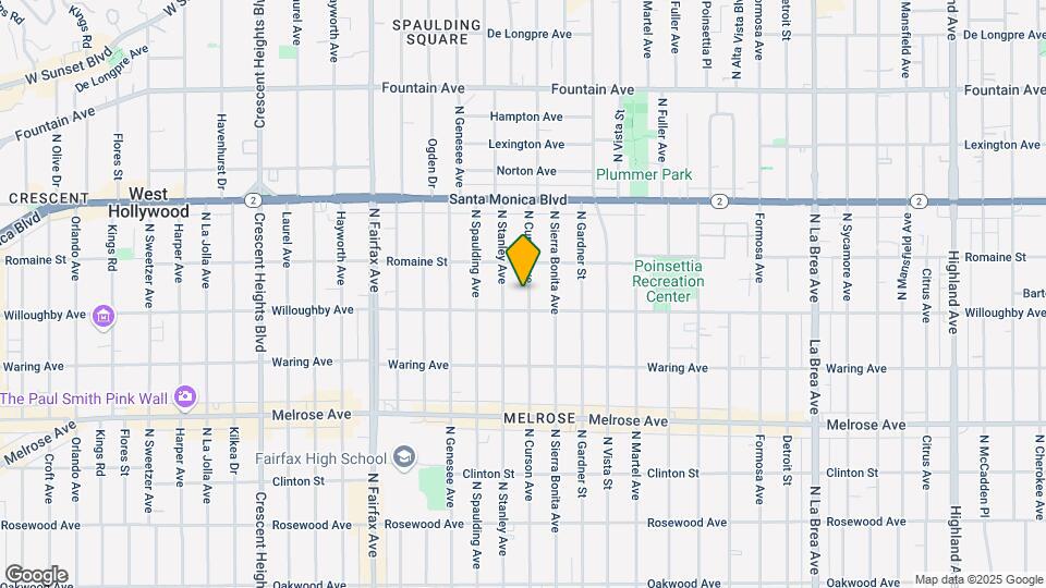 917 N Curson Ave Map and Location Details