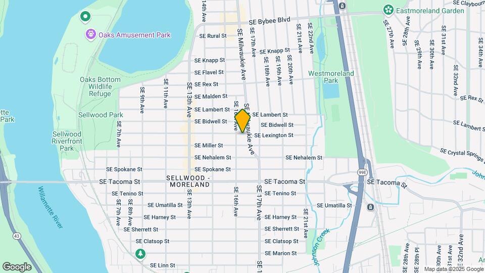 1626 Southeast Lexington Street Mapa y Detalles de la Ubicación