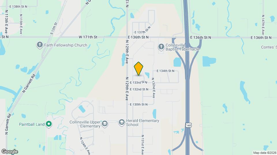 13046 E 133rd Pl N Map and Location Details