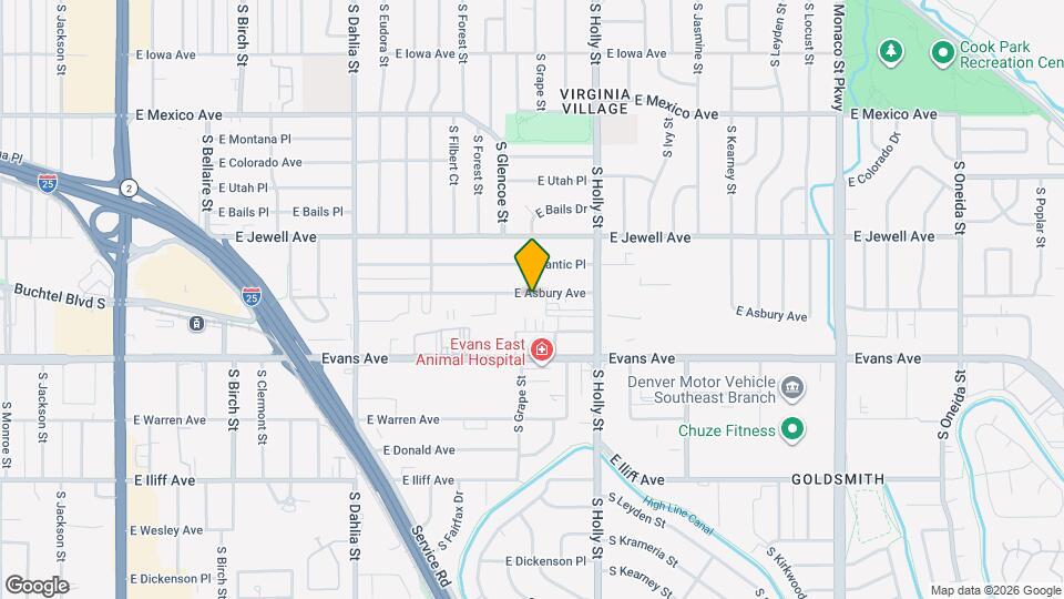 5410 E Asbury Ave Map and Location Details