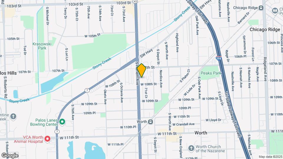 10747 S Harlem Ave Mapa y Detalles de la Ubicación