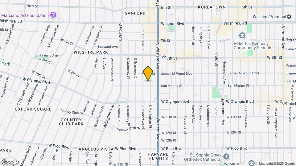 933 S Manhattan Pl Map and Location Details