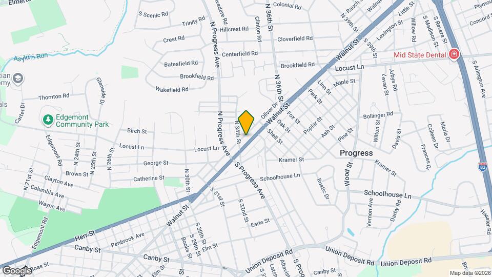 3414 Walnut St Map and Location Details