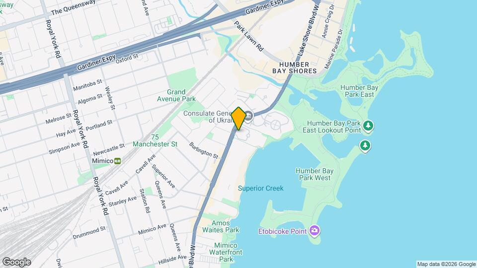 2283 Lake Shore Blvd W Map and Location Details
