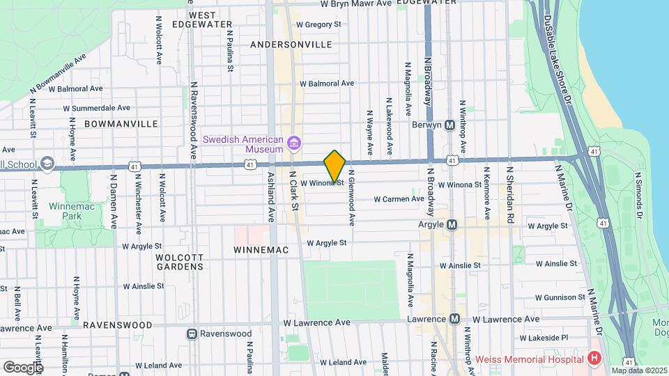 1427 W Winona St, Unit G Map and Location Details