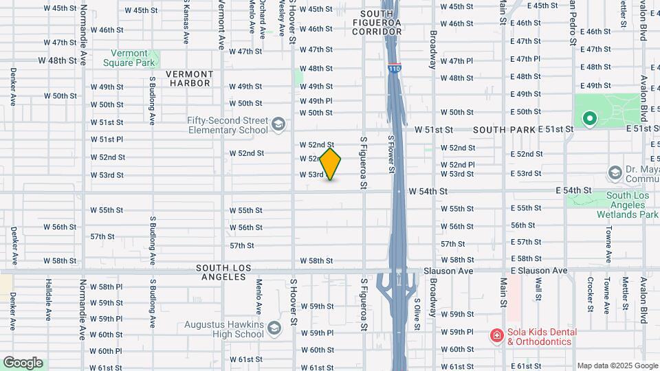 617 W 54th St Mapa y Detalles de la Ubicación