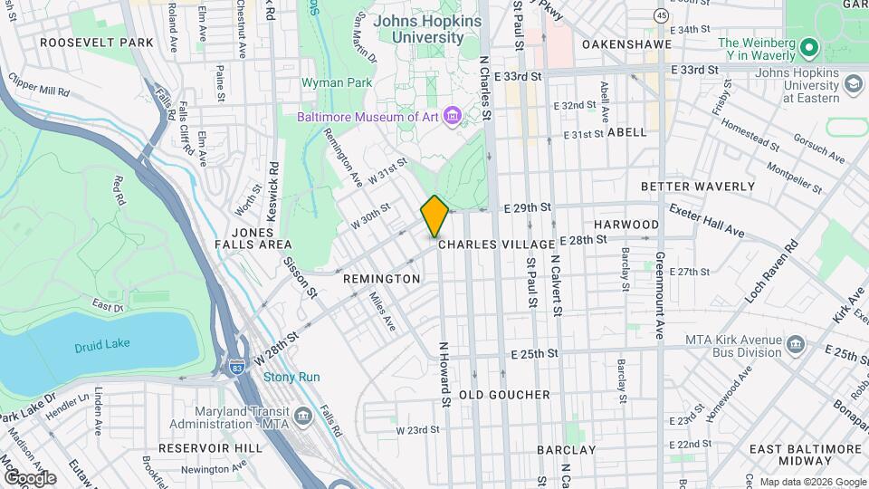 2800 N Howard St Map and Location Details