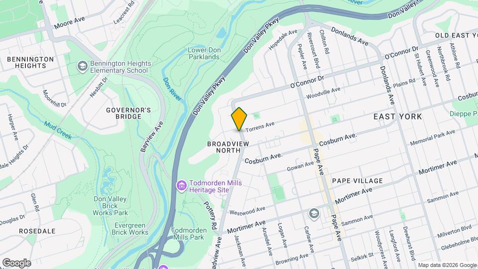 1226 Broadview Ave Map and Location Details