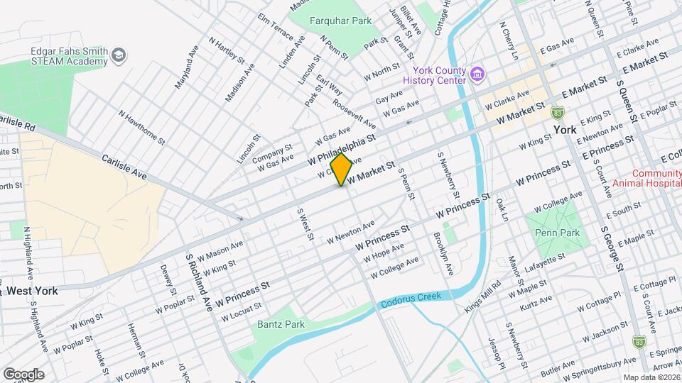 500 W Market St Map and Location Details