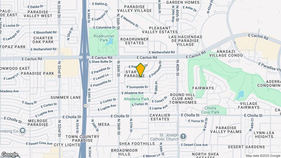 3733 E Poinsettia Dr Map and Location Details