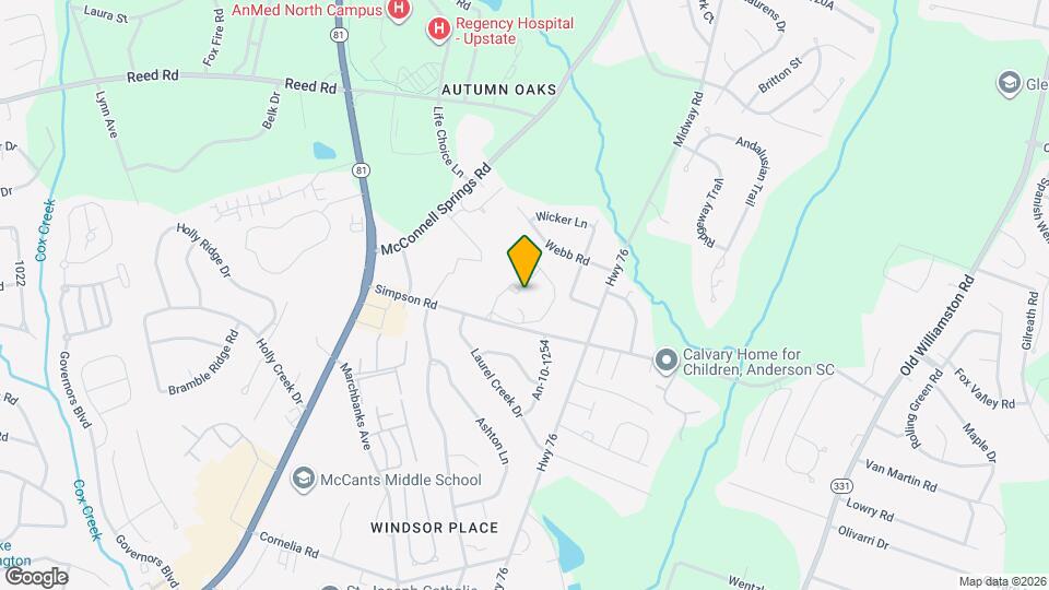 Sylvara Anderson 55+ Active Adult Living Map and Location Details