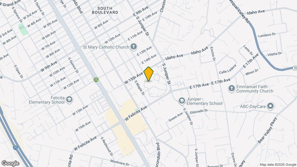 1651 S Juniper St Mapa y Detalles de la Ubicación