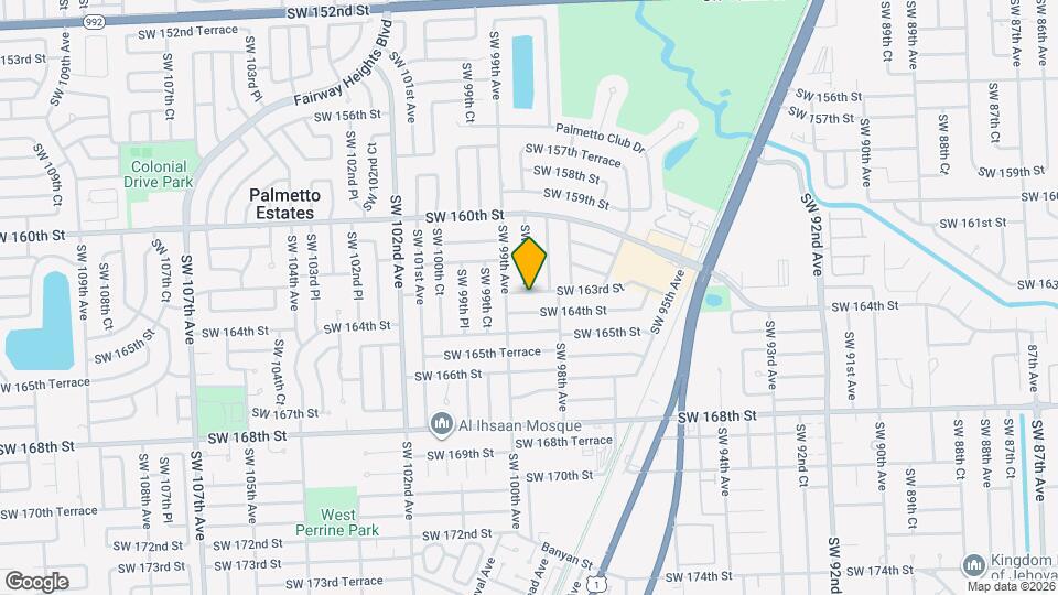 9840 SW 163rd St Map and Location Details