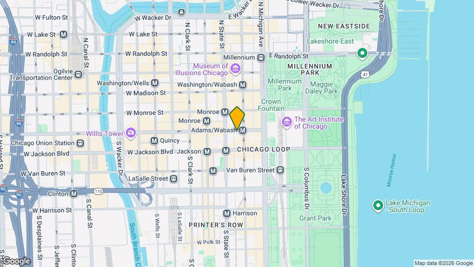 25 E Adams St Map and Location Details