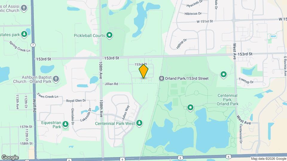 10611 W 154th Pl Map and Location Details