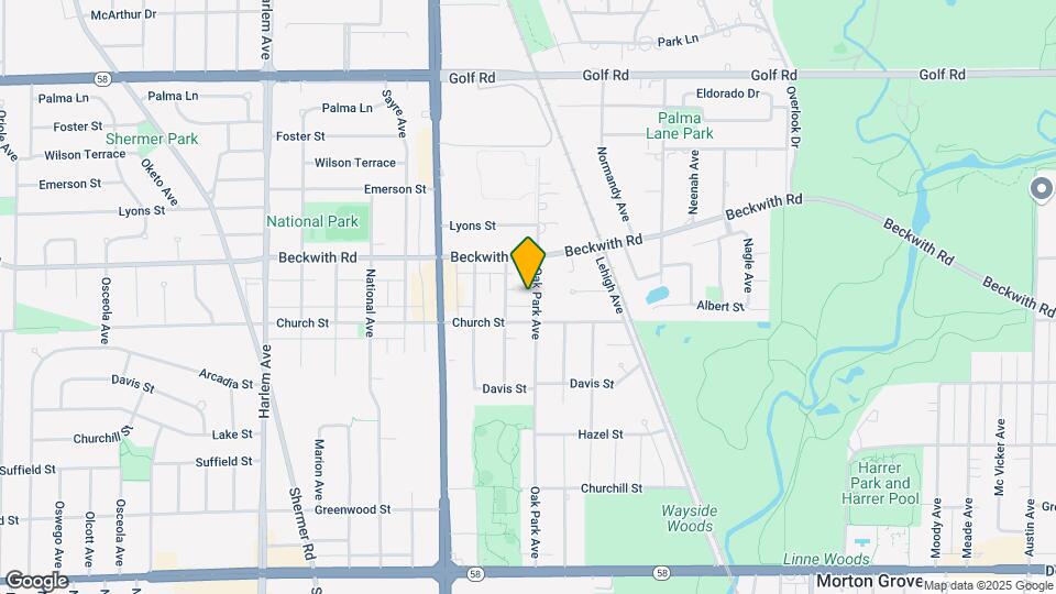 9220 Oak Park Ave Map and Location Details