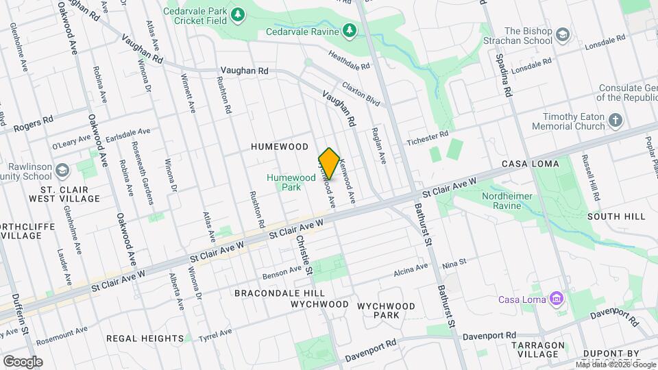 165 Wychwood Ave Map and Location Details