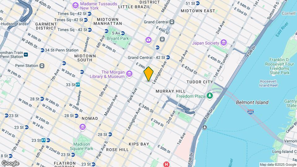 121 E 37th St Map and Location Details