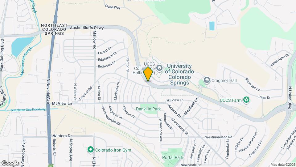 1121 Austin Bluffs Pkwy Map and Location Details