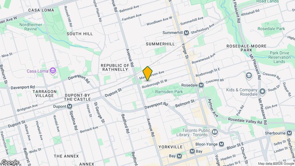 134 Roxborough St W Map and Location Details