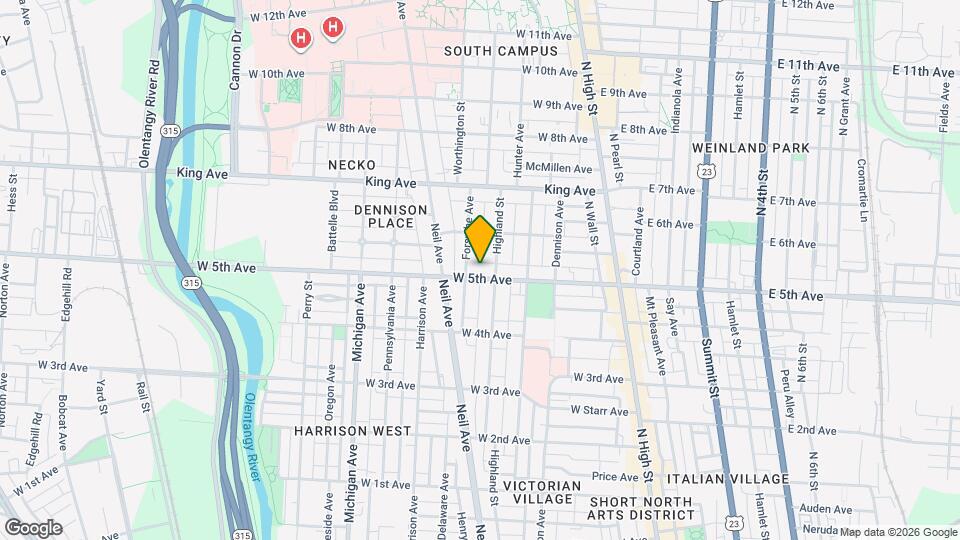 210 W 5th Ave Mapa y Detalles de la Ubicación