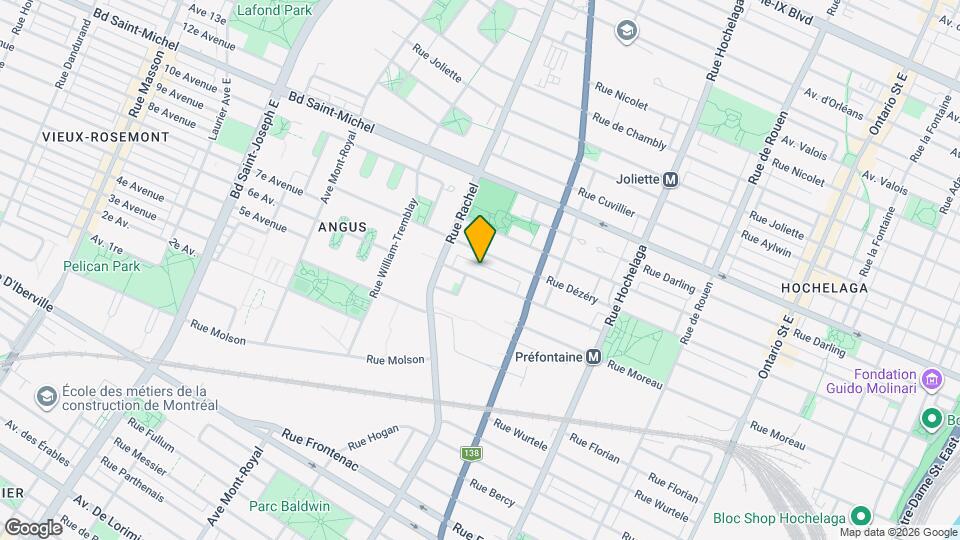 3805-3825 Rue Préfontaine Map and Location Details