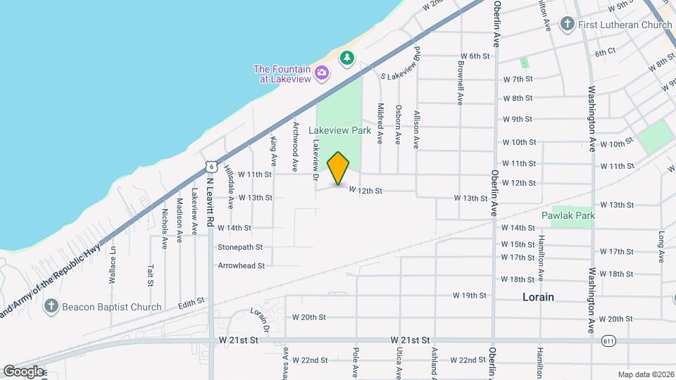 1729 W 12th St Map and Location Details