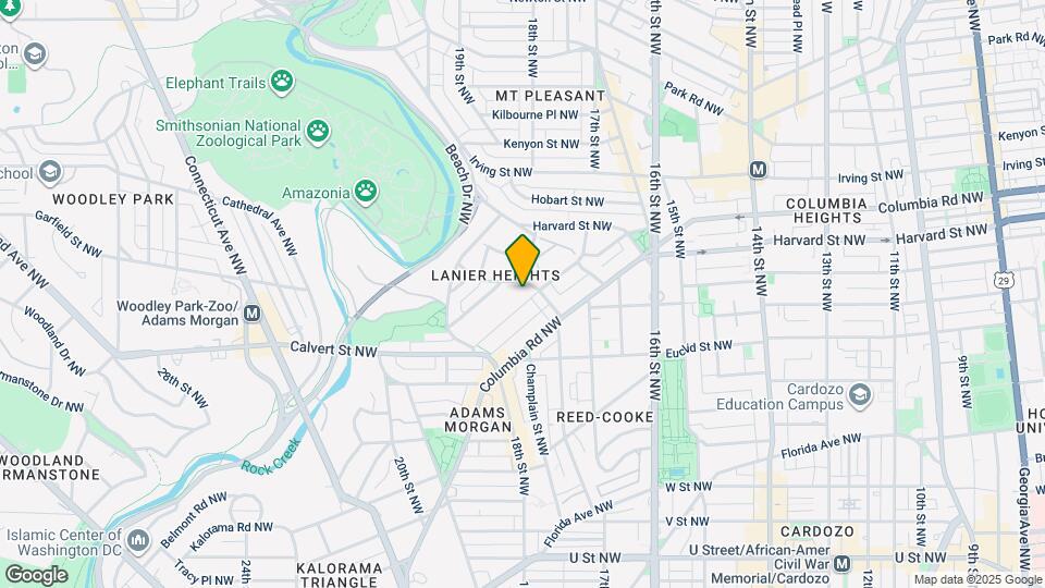 1745 Lanier Pl NW Map and Location Details