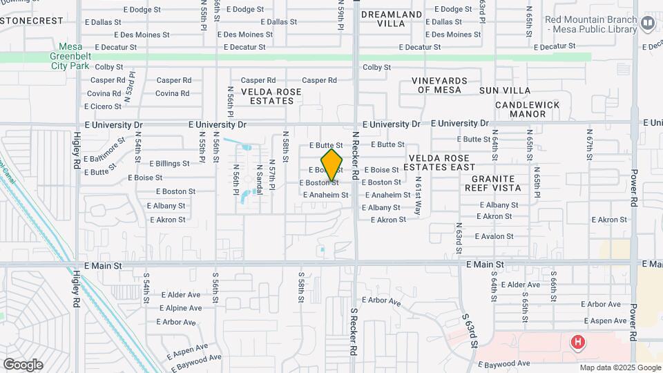 5921 E Boston St, Unit Casita Map and Location Details